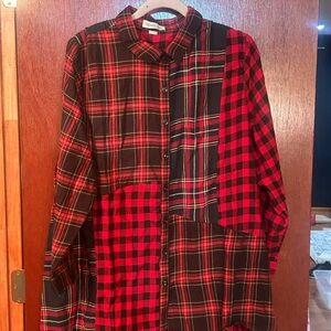 Coldwater Creek Red Plaid Shirt